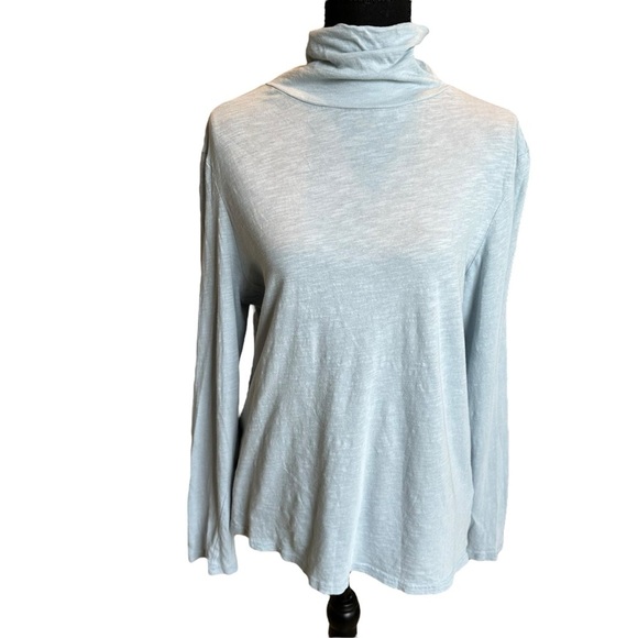 Pact Mock Neck Long Sleeve T-Shirt Light Blue Cotton Casual Size Extra Large - Picture 5 of 5